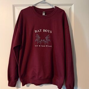 Gildan Maroon Crewneck Sweater with ACOTAR design